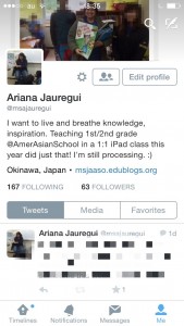 This is my Twitter profile.  Notice the "I'm still processing" comment.